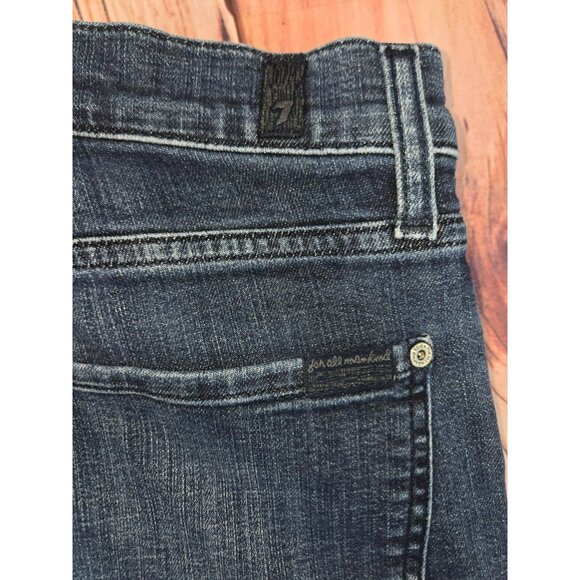 7 For All Mankind Standard Straight Leg Denim Jeans 36 Raw Hem - Picture 7 of 10